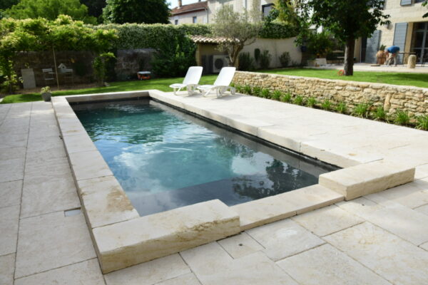 Pond copings in natural stone